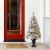 Glitzhome 4 Feet Flocked Pine Poinsettia Faux Christmas Porch Tree with 100 Warm White Lights Perspective: right