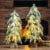 Glitzhome Set of Two Lighted Frosted Table Tree Perspective: right