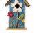Glitzhome Decorative Wooden Birdhouse Rustic Hand-Painted Garden Decoration, Blue Perspective: right