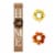Glitzhome 8 Inch x 42 Inch Tall Wooden Home Porch Sign with 3 Changeable Wreaths - Natural Perspective: right