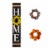 Glitzhome 8 Inch x 42 Inch Tall Wooden Home Porch Sign with 3 Changeable Wreaths - Black Perspective: right