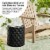 Glitzhome 17.25 Inch Black Diamond Textured Garden Stool/Planter Stand/Accent Table Perspective: right