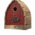 Glitzhome 8.5 H Washed Red Distressed Solid Wood Birdhouse Perspective: right
