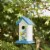 Glitzhome 11.75 H Distressed Solid Wood Daisy with Butterfly Birdhouses Perspective: right