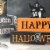 Glitzhome 9.5 Inch Length Happy Halloween Wooden Haunted House Block Sign Perspective: right