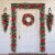 Glitzhome 3 Feet Pine Poinsettia and Berries Christmas Teardrop Swag, 50 Warm White Lights Perspective: right
