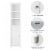 Glitzhome 65.55 Inch White Bathroom Free Standing Cabinet with 3-Shelf and 1 Shutter Door Perspective: right