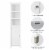 Glitzhome 65.55 Inch White Bathroom Free Standing Cabinet with 3-Shelf and 1 Shutter Door Perspective: right