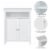 Glitzhome 32 Inch Tall Wood Floor Storage Cabinet with 2 Shutter Doors, White Perspective: right