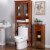 Glitzhome Drop Door Bathroom Spacesaver - Mahogany Brown Perspective: right