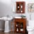 Glitzhome 32 Inch Tall Wooden Shelved Floor Storage Cabinet with 1 Drawer and Double Doors Perspective: right