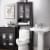 Glitzhome Waterproof Bathroom Cabinet Space Saver, Free Standing Over The Toilet Storage Perspective: right