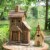 Glitzhome Extra-Large Rustic Natural Wood & Metal Birdhouse Perspective: right