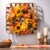 Glitzhome Bamboo Tobacco Basket with Sunflower Wreath Perspective: right