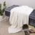 Glitzhome Classic Knitted Acrylic White Throw Blanket Perspective: right