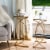 Glitzhome Nesting End Tables, Gold Glass Top Metal Frame for Indoor & Outdoor Perspective: right