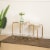 Glitzhome Nesting End Tables, Gold Glass Top Metal Frame for Indoor & Outdoor Perspective: right