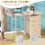 Folding Computer Laptop Desk Wheeled Home Office Furniture With 3 Drawers Perspective: right