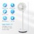 9 Inch Portable Oscillating Pedestal Floor Fan with Adjustable Heights and Speeds Perspective: right