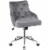 Gymax Velvet Office Chair Tufted Upholstered Swivel Computer Desk Chair w/ Nailed Trim Perspective: right