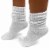 6 Pairs Scrunchie Slouch Socks Cotton Plush Soft Thick Junior Girls 6-8 White Perspective: right