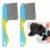 2 Pc Stainless Steel Pet Hair Comb Metal Teeth Dog Cat Flea Brush Grip Grooming Perspective: right