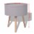 vidaXL Side Table with Serving Tray Round 15.6 x17.5 Gray Perspective: right