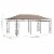 vidaXL Gazebo with Mosquito Net 19.7'x9.8'x9' Taupe 0.6 oz/ft² Perspective: right