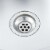 vidaXL 17.3-inch Kitchen Sink with Strainer Top-Mount Sink Single Bowl Silver Perspective: right