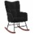 vidaXL Rocking Chair with Ottoman Black Velvet Perspective: right