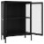 vidaXL Sideboard Black 29.5 x13.8 x41.3 Steel and Glass Perspective: right