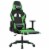vidaXL Gaming Chair with Footrest Black and Green Faux Leather Perspective: right