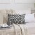 12 x 20 Rectangular Jacquard Cotton Accent Lumbar Pillow, Diamond Pattern, Black, White- Perspective: right