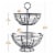 REGAL TRUNK  CO 2 Tier Bowl Fruit Basket, Farmhouse Wire Basket Perspective: right