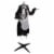 Northlight 57 Spooky Town Animated LED Lighted Head-in-Hand Skeleton Maid Halloween Perspective: top