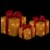Northlight Set of 3 Gold and Red Gift Boxes with Bows Lighted Christmas Outdoor Decorations Perspective: top