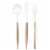 Unique® Party™ Two Tone Plastic Cutlery Set - Gold/White Perspective: top