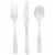 Unique® Party!™ Silver Glitter Plastic Cutlery Assortment Perspective: top