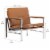 Studio Designs Home Atlas Leather and Metal Accent Chair in Caramel/Chrome Perspective: top