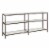 Industrial Metal Bookcase with Glass Shelves, Silver- Saltoro Sherpi Perspective: top