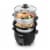 Aroma® 6-Cup Pot-Style Rice Cooker and Food Steamer - Black/Silver Perspective: top