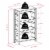 Winsome  Leo 7 Piece Shelf and Baskets - One Shelf  6 Small Baskets - Espresso Perspective: top