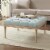 MARTHA STEWART Button Tufted Accent Ottoman with Blue Finish MT101-0171 Perspective: top