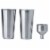 Maxam 4 Piece "Giant Shot" Stainless Steel Flask Set 64 Ounces with Shot Glasses Perspective: top