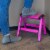 AmeriHome Lightweight Single Step Aluminum Step Stool 2 Piece Set - Bright Pink Perspective: top
