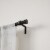 Cappa Umbra Expandable Single Curtain Rod in Brushed Black Perspective: top