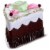Allstate 4  Brown and Green Sliced Chocolate Cake with Flower Christmas Ornament Perspective: top