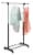 Whitmor Chrome Deluxe Extendable Garment Rack - Ebony/Silver Perspective: top