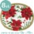 Party Creations Posh Pointsettia Oval Platter Disposable Plates Perspective: top