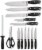 Dash of That Block Knife Set - Brown/Silver/Black Perspective: top